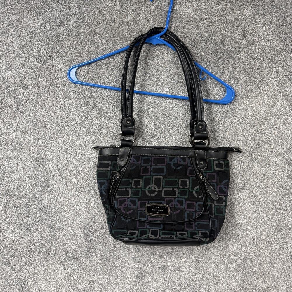 Rosetti Shoulder Bag Womens Medium Black Geometric Cotton Polyester Vinyl Purse